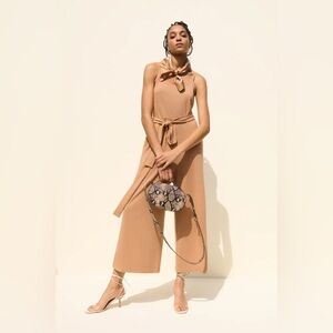 Cuyana V Back One Piece Wide Leg Jumpsuit